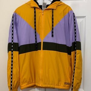 PINK Victoria's Secret Vibrant Windbreaker - Yellow, Purple, Black